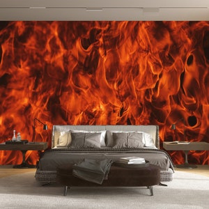 Flame Wall Mural Wall Decor Abstract Flame Wall Art Peel and Stick Fire Wallpaper Print Wall Mural Wall Decor Home Bedroom