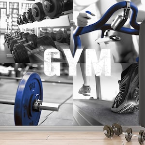 Carta da parati palestra allenamento fitness personalizzata stacca e attacca allenamento sport vinile murale carta da parati forza ragazzi adolescenti palestra casa vinile sfondo