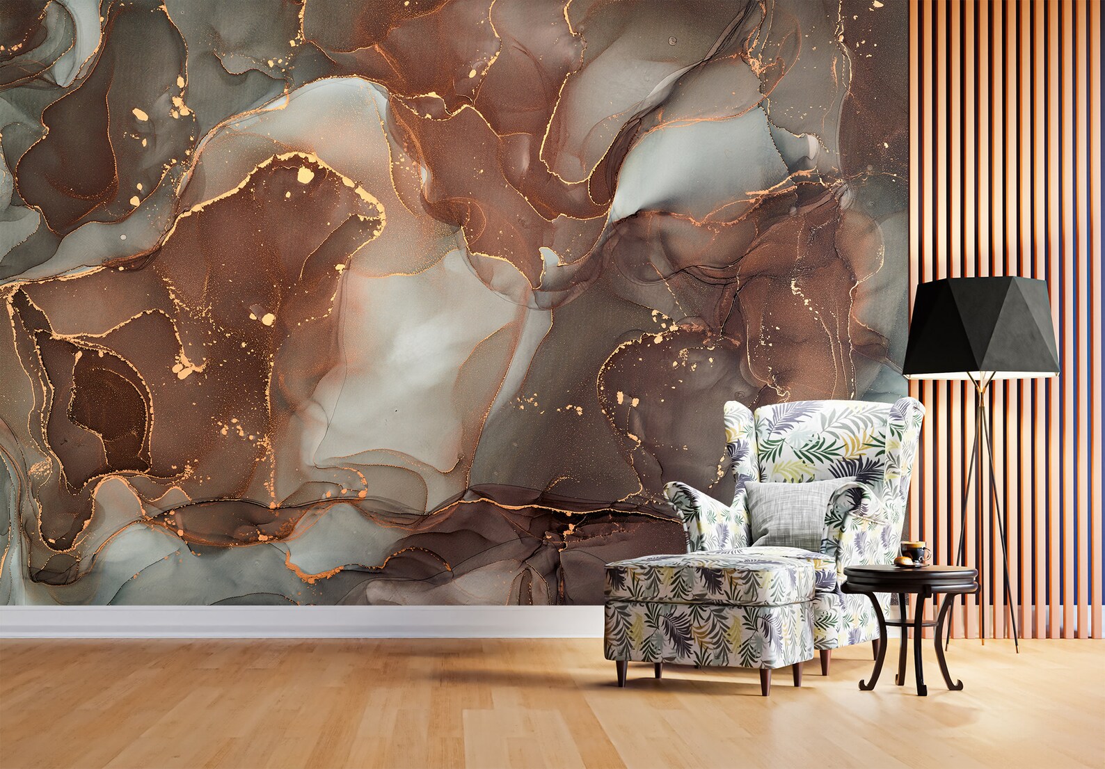 Marble Brown Art Wallpaper Abstract Wall Mural Abstract - Etsy