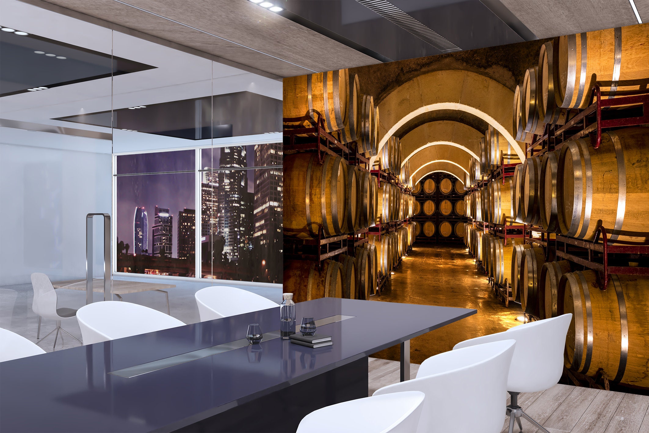 Wine Cellar Mural | Rustic Barrel Wall, Peel and Stick Wallpaper - Etsy