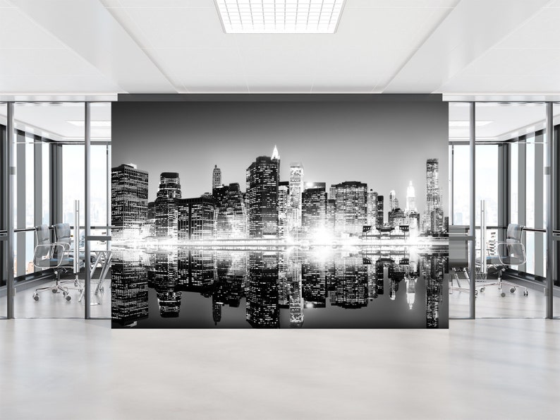 New York City Skyline Wallpaper: Peel and Stick Skyscraper Wall Mural ...