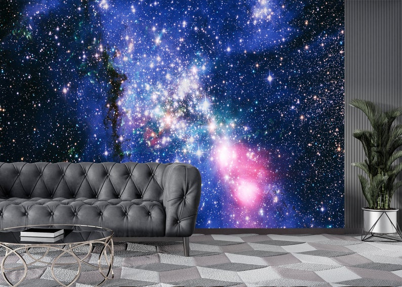 Stars in Space Wallpaper Galaxy Mural Print Peel and Stick Art Space