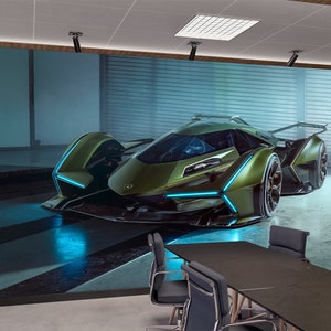 Lamborghini Sportwagen Tapete Wandbild Schälen und aufkleben Super Auto Druck Wandbild Wohnzimmer Wand Selbstklebendes Wandbild Schlafzimmer Jungen Wandbild