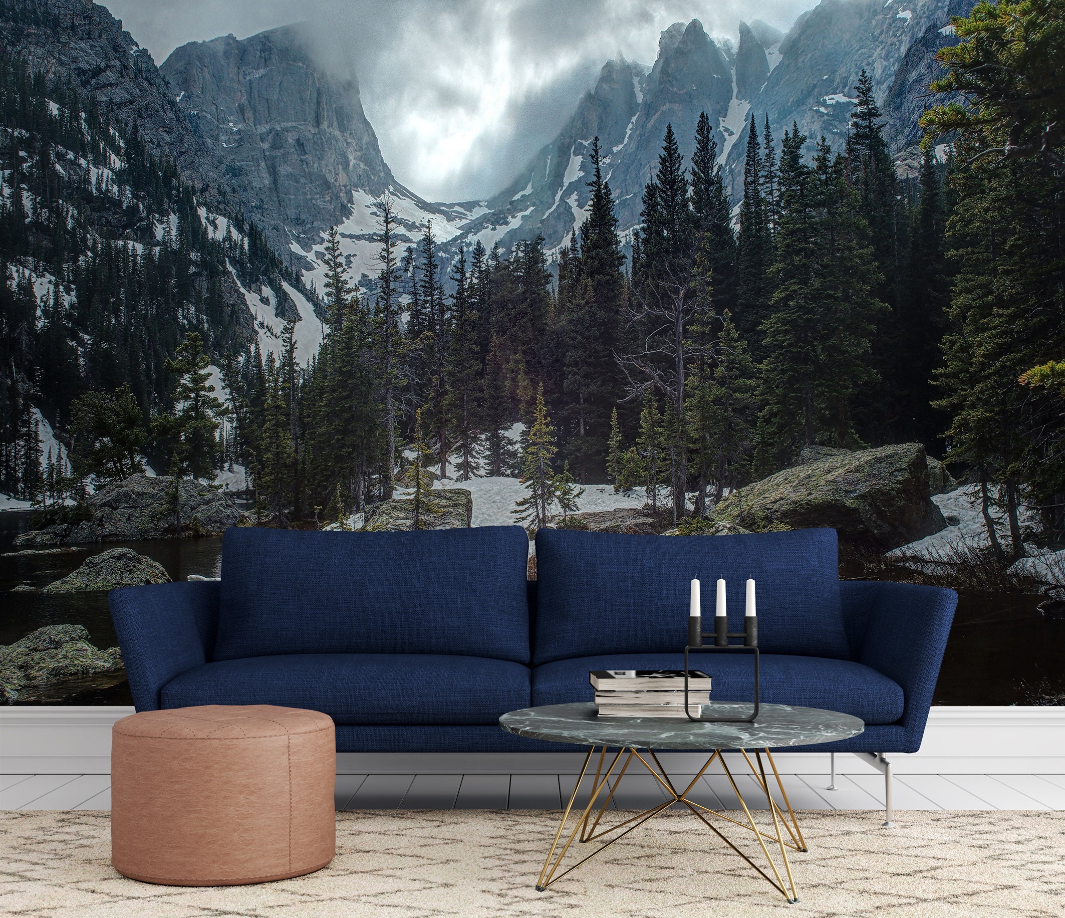 Wall Mural Mountain Landscape Wallpaper Peel and Stick Print - Etsy