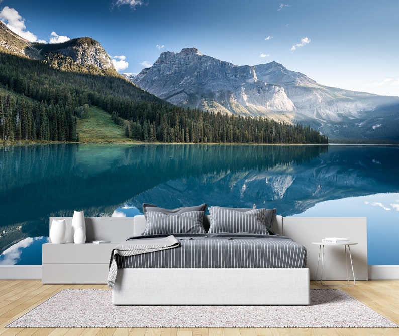 Wall Mural Mountain Landscape Wallpaper Peel and Stick Print Etsy