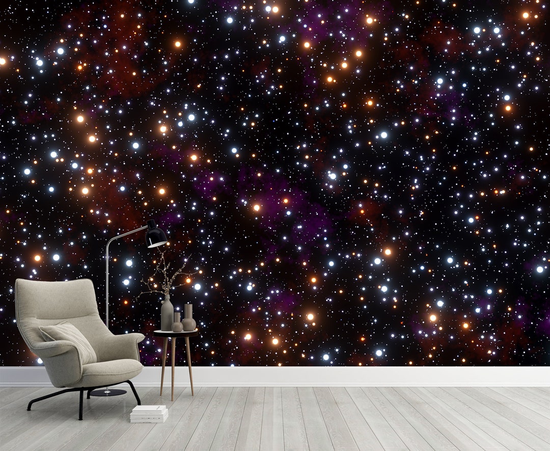 Stars in Space Wallpaper Galaxy Wall Mural Peel and Stick Starry Sky