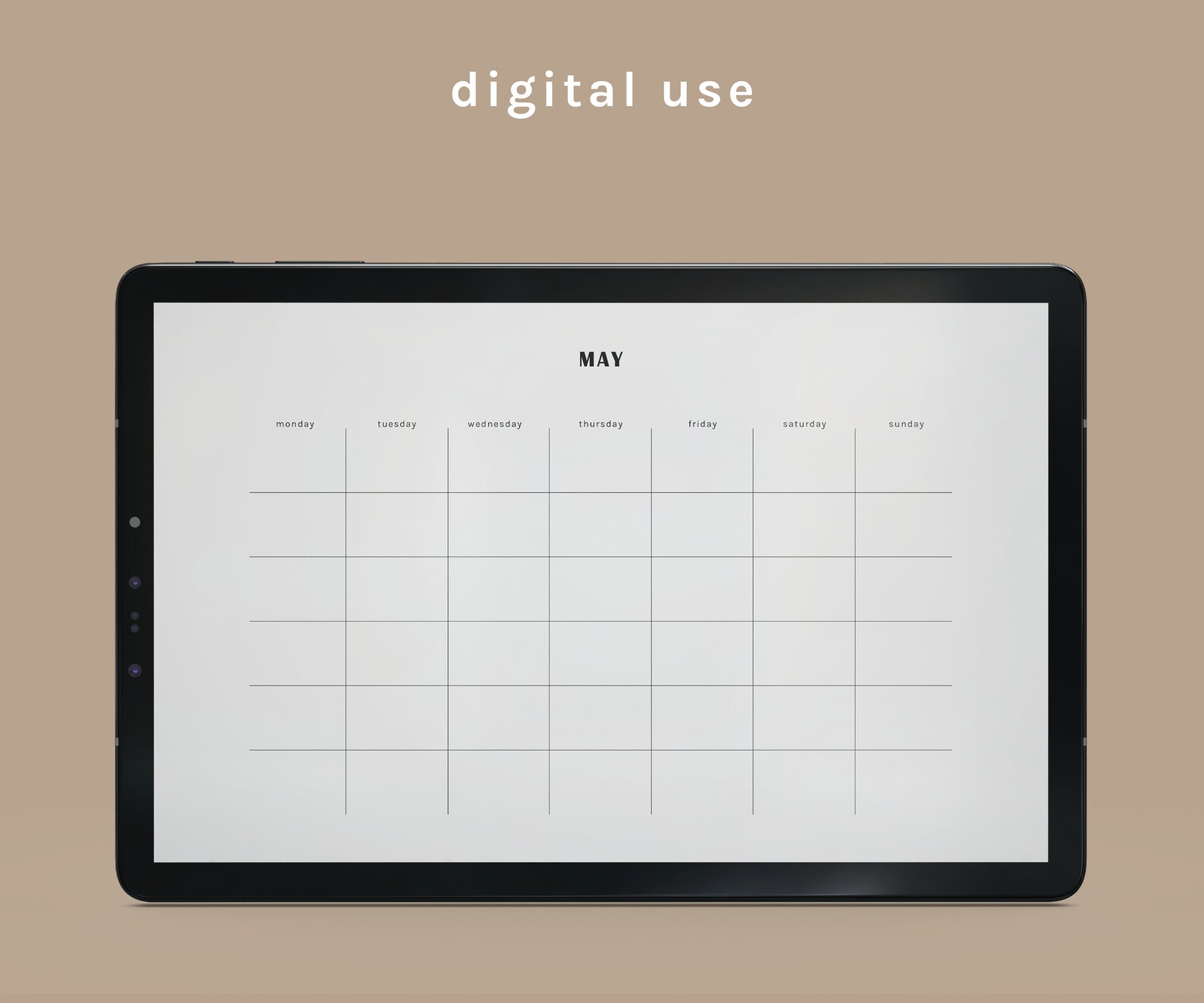 Printable Blank Calendar - Minimalist Calendar Template - Monday/sunday ...
