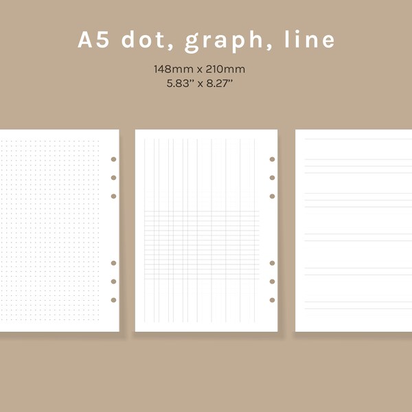 Printable Cornell Notes Paper Bundle, Lined, Graph, Dot Grid and Blank ...