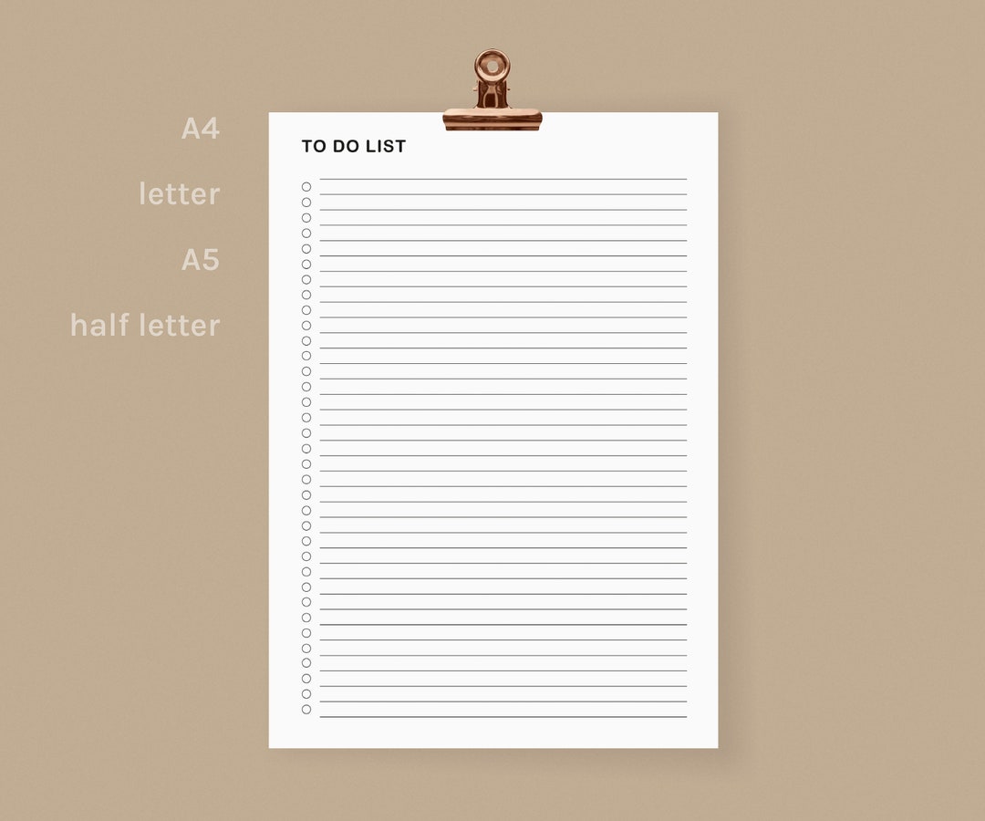 To Do List Printable, Lined to Do List Paper, to Do Planner Insert, To ...