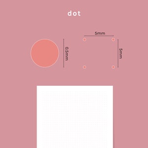 Printable pink dot grid paper, dot sheet printable, journal template, bullet, PDF, A4, A5, letter, half letter image 4