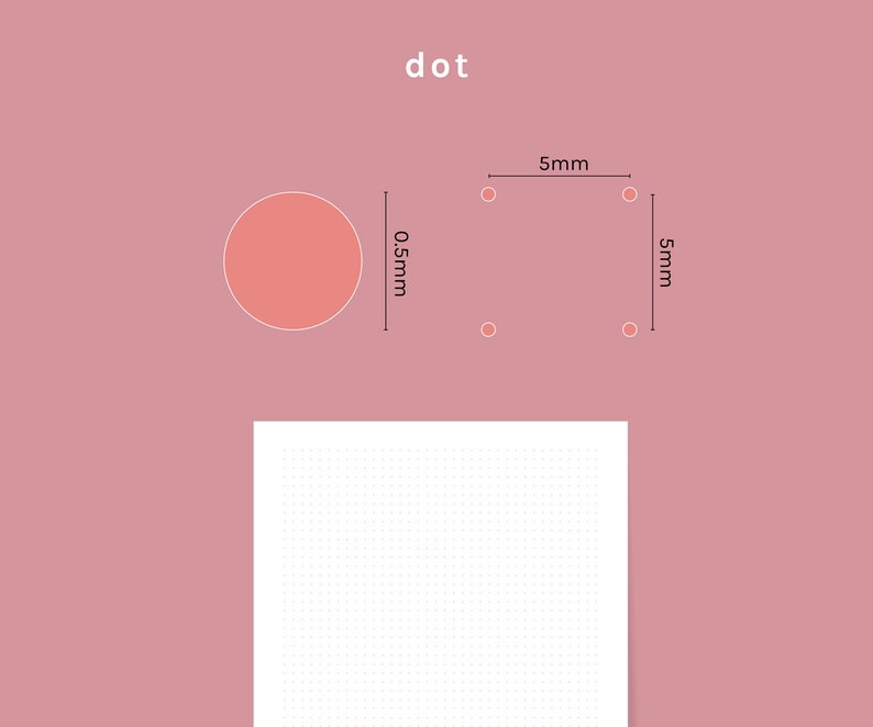 Printable pink dot grid paper, dot sheet printable, journal template, bullet, PDF, A4, A5, letter, half letter image 4