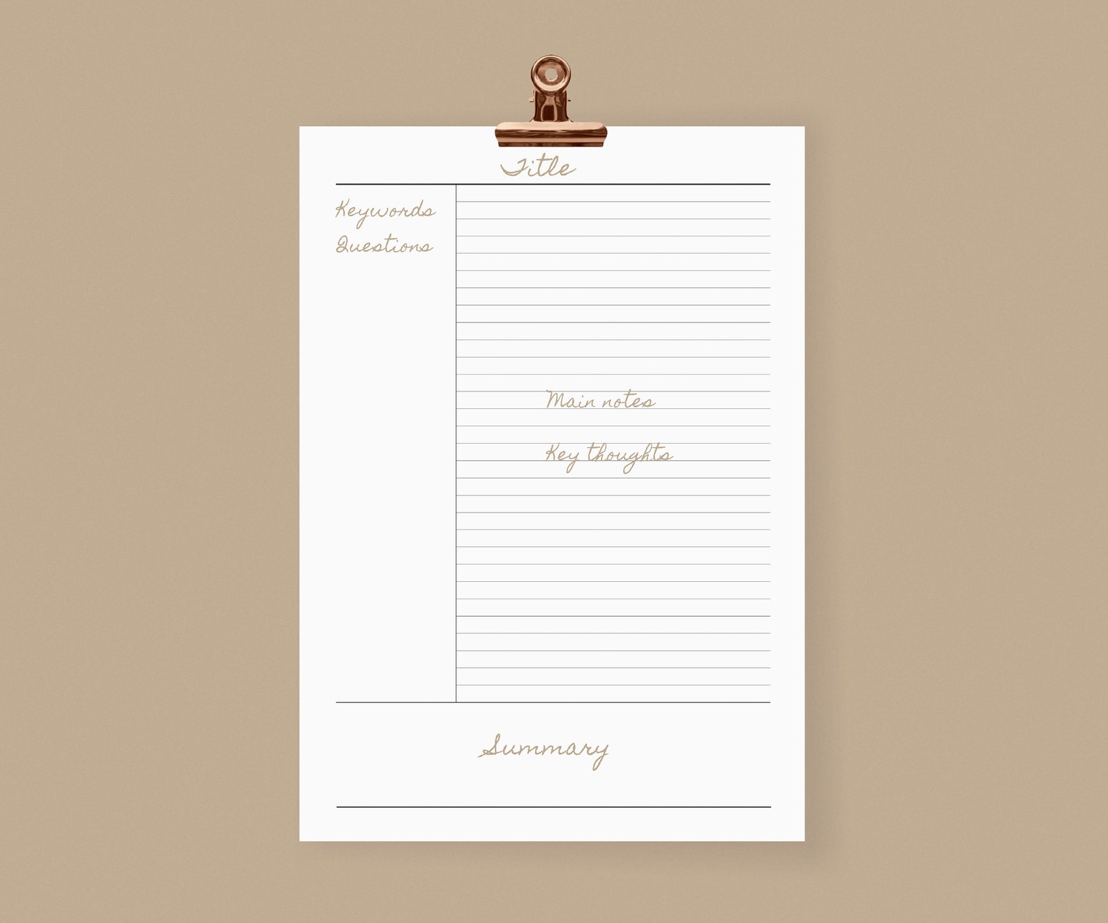 Printable Cornell Notes Paper Bundle, Lined, Graph, Dot Grid and Blank ...