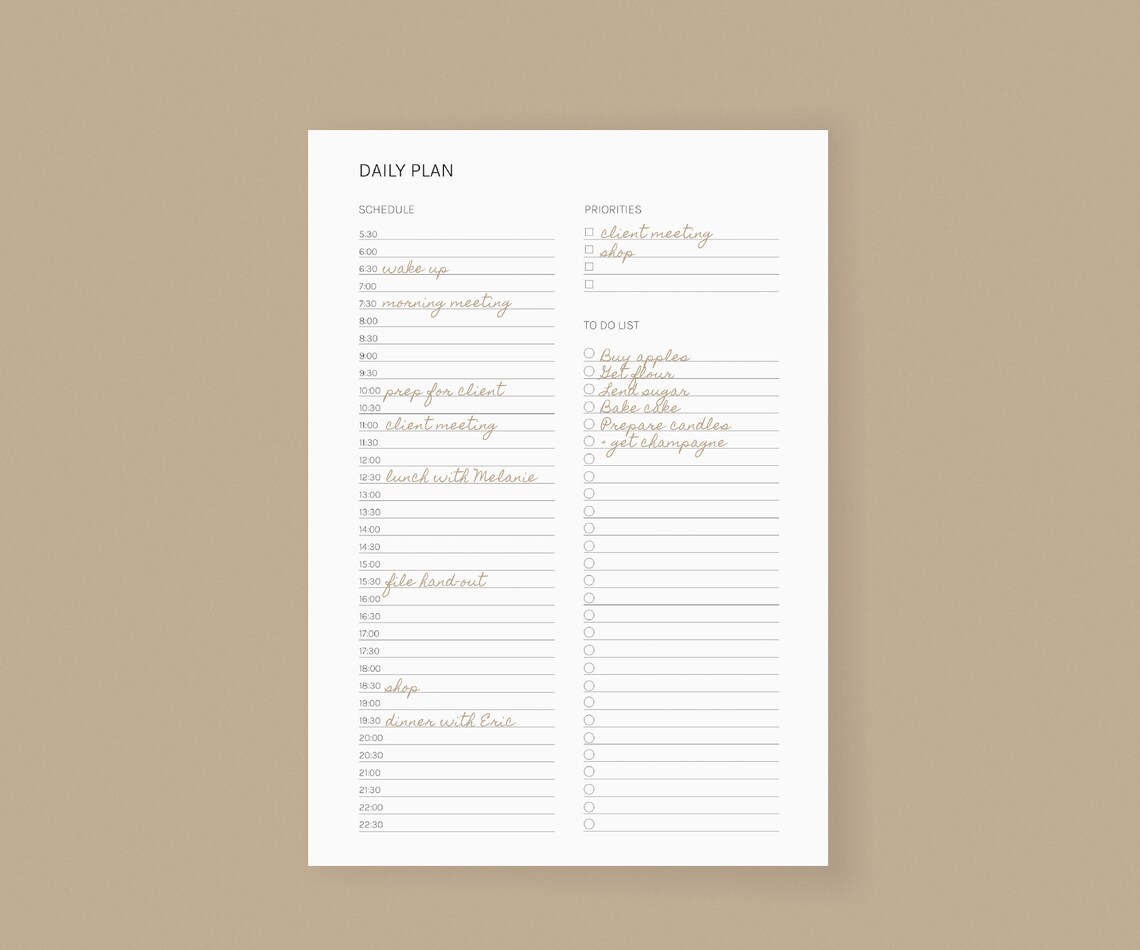 Daily Half-hour Printable Planner, Half-hour Schedule, Daily to Do List ...