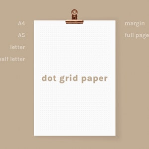 Printable dot grid paper - Dot sheet printable - Journal pages  - PDF - A4 - A5 - letter, half letter