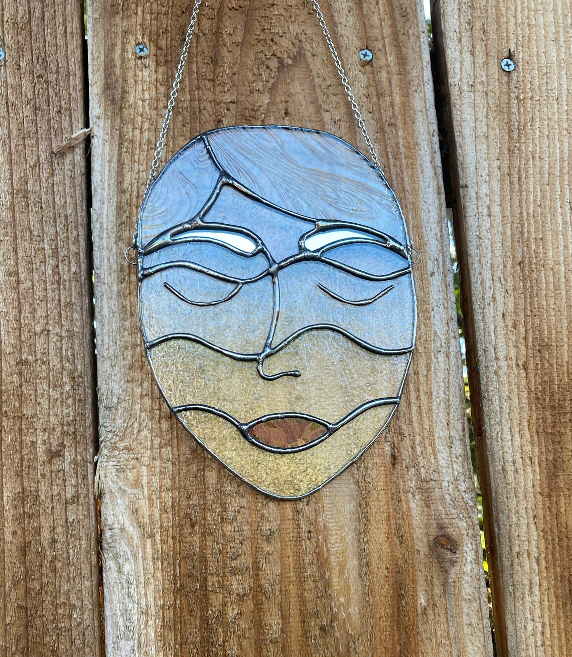 Woman's Face stained glass wall hanging window hanging Etsy