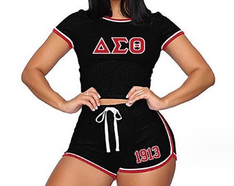 Delta Sigma Theta Crop Top Short Set