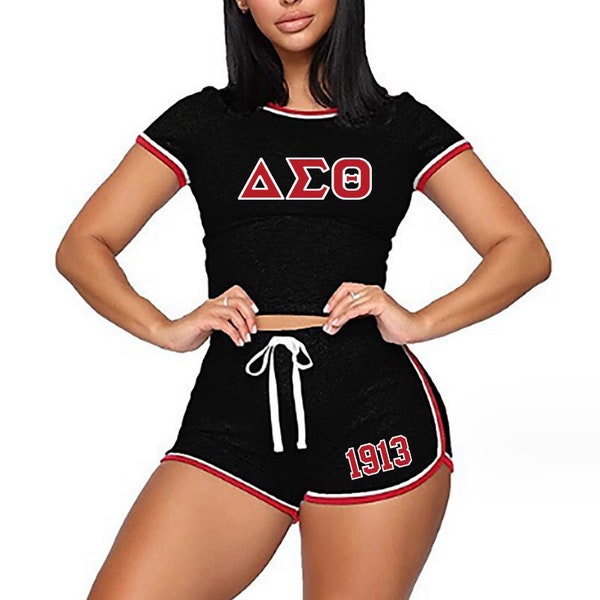 Delta Sigma Theta Crop Top Short Set