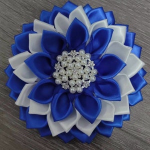Dainty Boutonniere Satin Rose Flower Brooch Lapel Togo