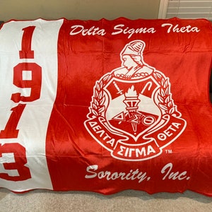 Delta Sigma Theta Fleece Throw Blanket with Custom Embroidery Option. Perfect Gift Idea!