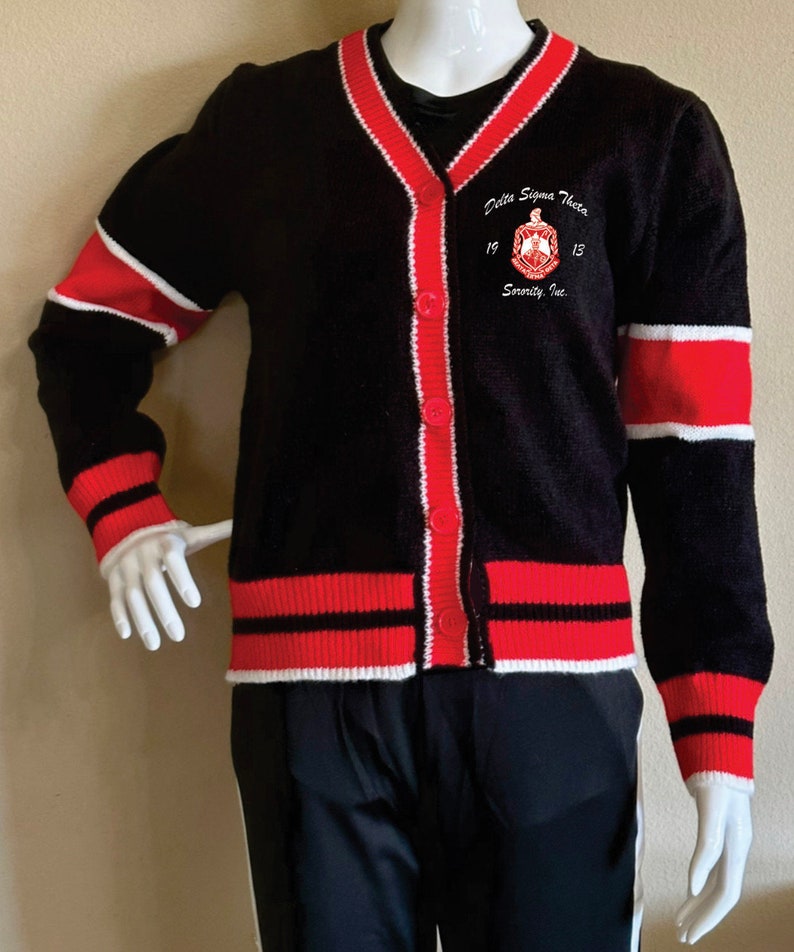 Delta Sigma Theta Cardigan Sweater Ladies Cut Exclusive image 3