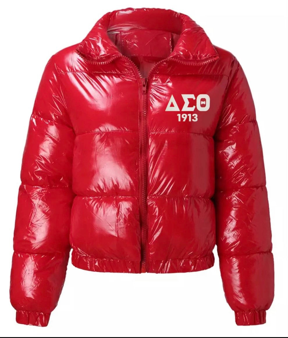 Delta Sigma Theta Stylish Puffer Jacket                 (Ladies Cut-Runs a size smaller)
