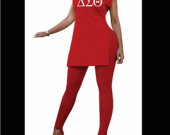 Delta Sigma Theta Fashion Sleeveless Casual Outfit Set (includes Top/Bottom)                  Sale ends Sunday!
