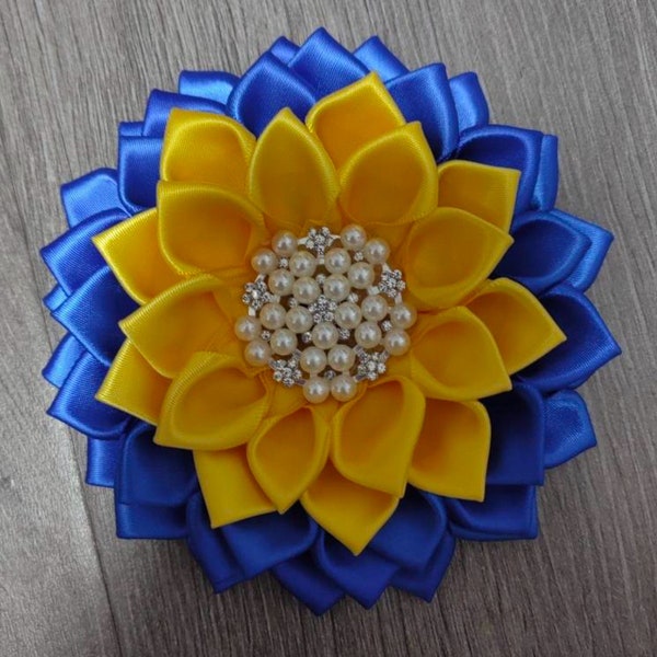 Satin Corsage Flower Brooch Lapel with Magnetic Backing