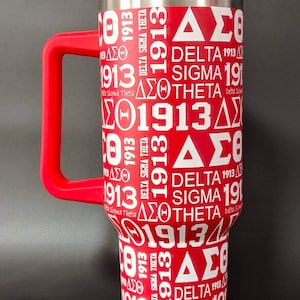 Delta Sigma Theta 40 Oz Stainless Steel Tumbler with Straw. Taking Pre-Orders - Will Ship in 2 weeks - Sale Price ends Sunday #Hotseller