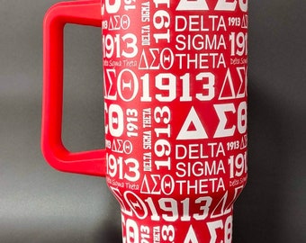 Delta Sigma Theta 40 Oz Stainless Steel Tumbler with Straw. Taking Pre-Orders - Will Ship in 2 weeks - Sale Price ends Sunday #Hotseller