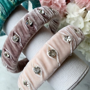 Jeweled Padded Headband, Velvet Crown