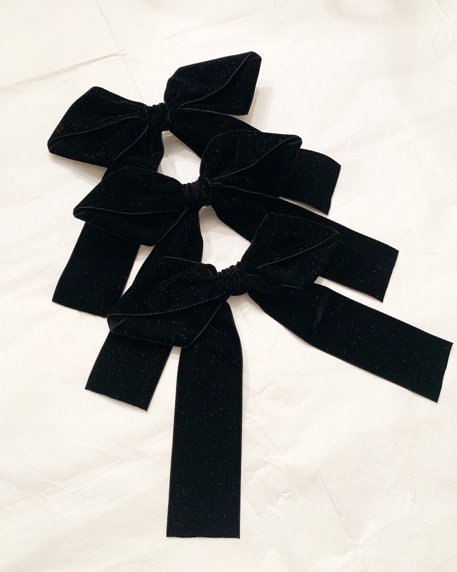 Large Black Velvet Hair Bow Black Ribbon Hair Bow for women Etsy