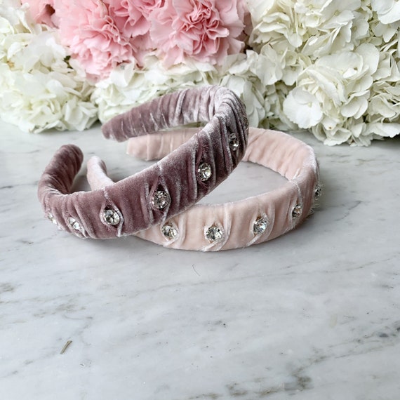Buy Crystal Velvet Headband, Embellished Velvet Tiara for Women  