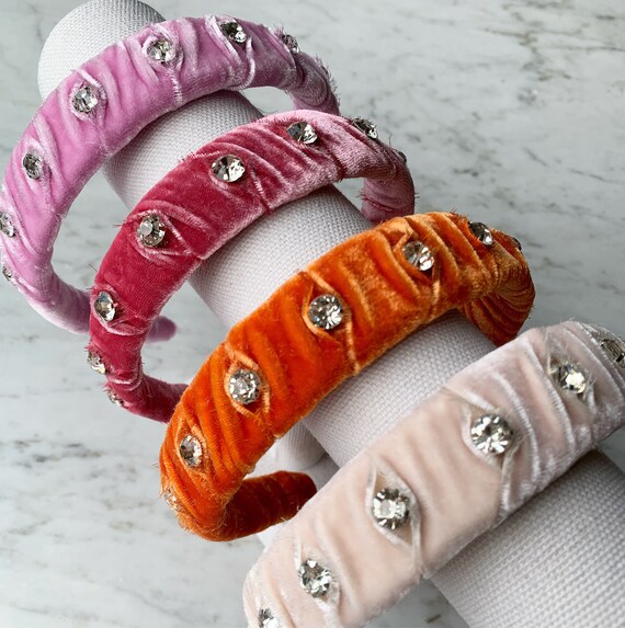Buy Crystal Velvet Headband, Embellished Velvet Tiara for Women  