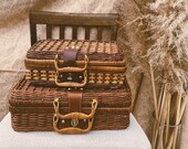 Vintage Wicker Bag Wicker Purse Vintage Picnic Basket Vintage Wicker Suitcase
