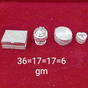 Marriage Kumkum box in Pure Silver Trinket Box, Brides Gift or Puja Utensils
