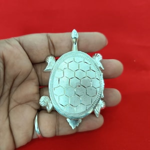 Pure Silver Tortoise Shape Haldi Kumkum Dabbi/Box - 35 Gram