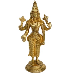 Brass Standing Lord Vishnu Idol