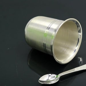 999 fine silver handmade vessels, water/milk Glass tumbler, silver flask, baby kids silver utensils for stay healthy from bacteria
