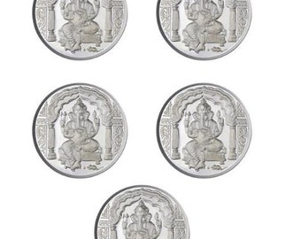 5グラム ガネーシャ（999）銀貨 - 宗教コインセット