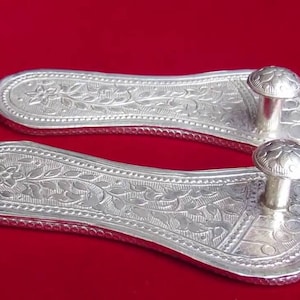 Pure Silver Lakshmi Charan Paduka (Feet) for Home Temple and Pooja, Prosperity Gift