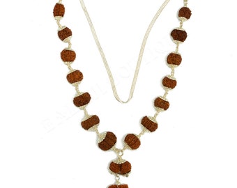 100% Natural 1 to 14 Mukhi Nepali Rudraksha Beads Mala in Pure Silver