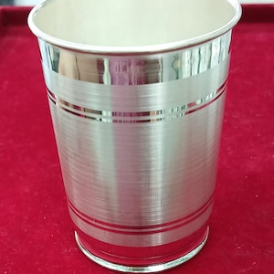 999 fine pure silver glass tumbler handmade water / milk / cup gifting silver utensils or silver vessel - 3 inch size, 36 gram approx