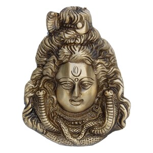 Brass Wall Hanging Shiva Face Statue for Home Decor
