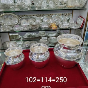 Pur Silber Kalash für Pooja Mandir - Lota, Silber Kalasam für Geschenk und Tempelgebrauch
