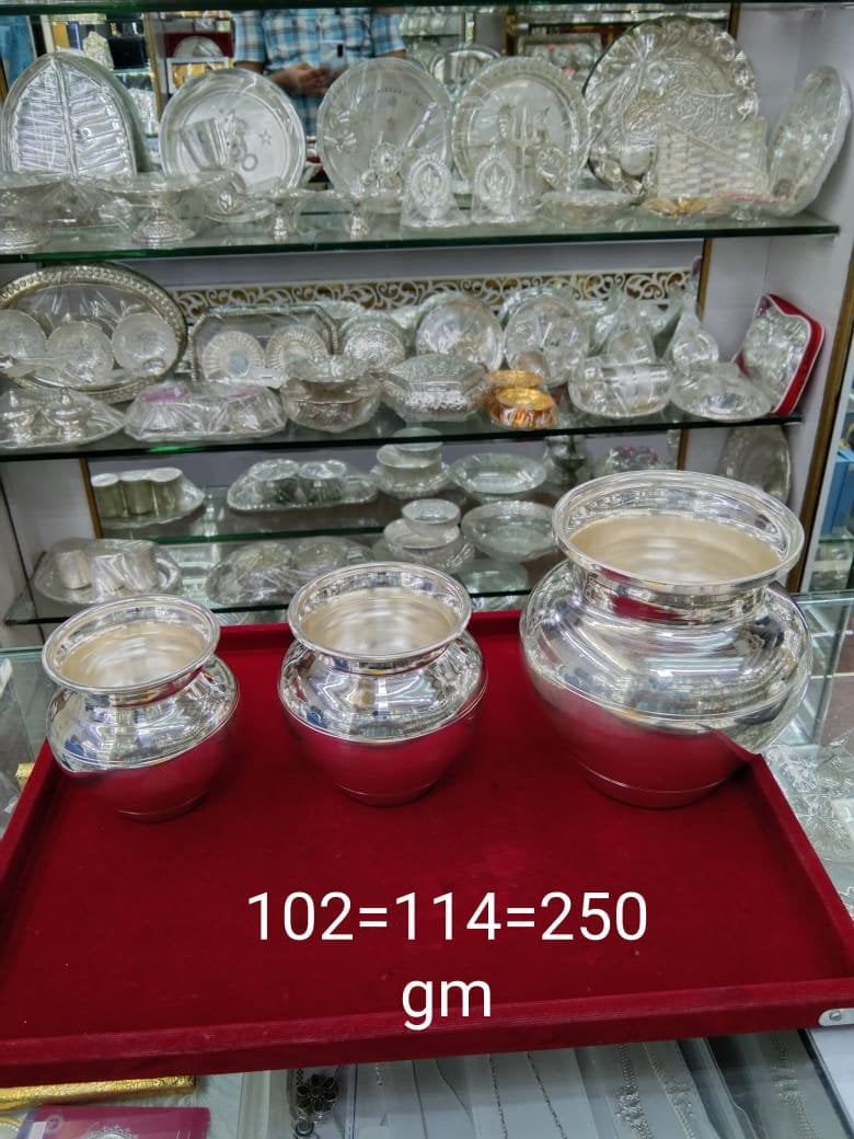 Pure Silver Kalash for Pooja Mandir – Lota, Silver Kalasam for Gift and Temple Use