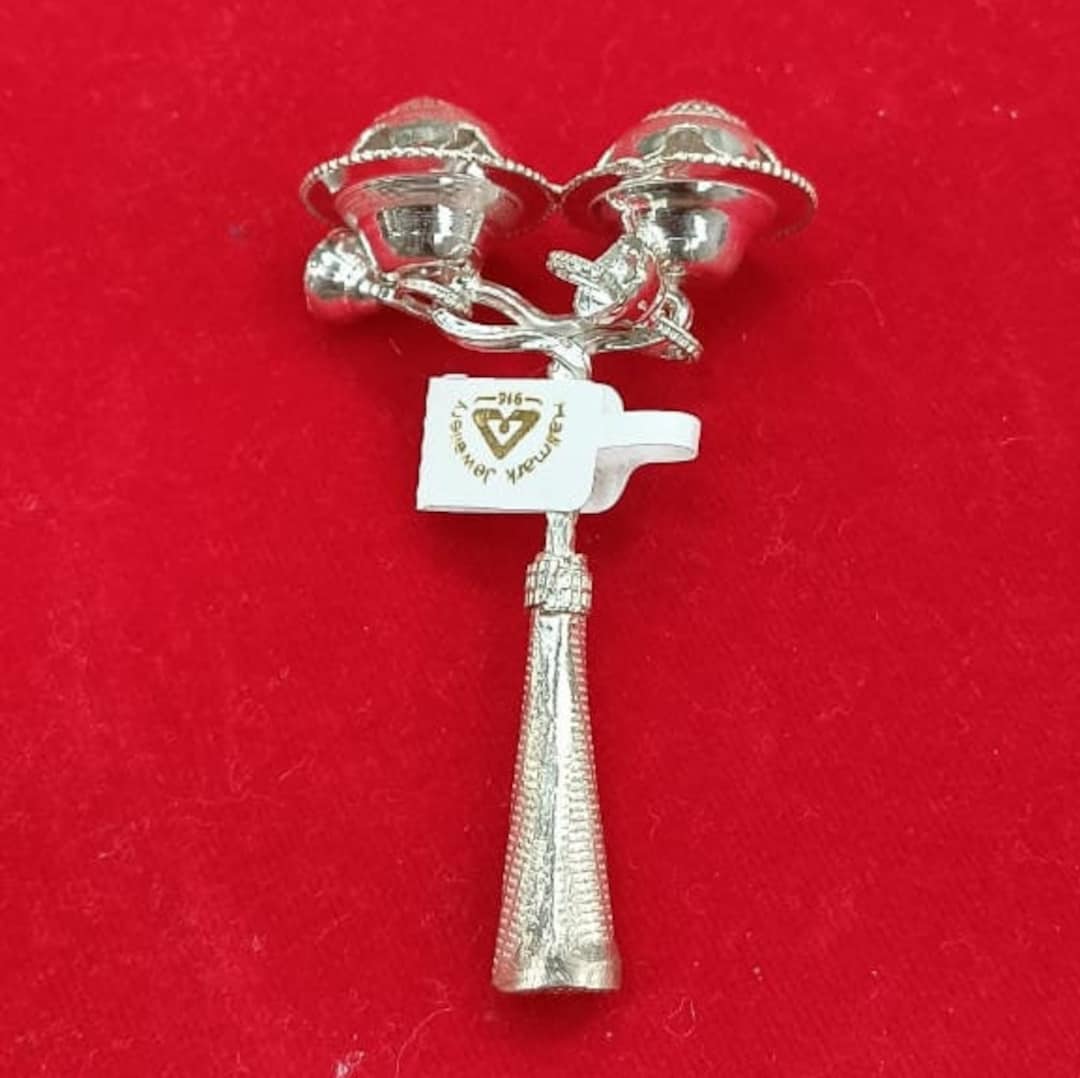 Silver Baby Rattle- loop and ball shape main image 1