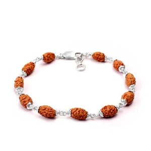 2 Face (Mukhi) Rudraksha Bracelet In Pure Silver