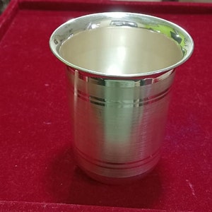 999 Pure silver Glass - milk pattern for Gifting and Personal Usage, Weight : 70 grams Approx