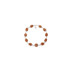 4 Face (Mukhi) Rudraksha Adjustable Bracelet In Pure Silver