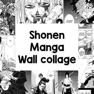 200pcs Shonen Manga Wall Collage bonus 20pcs, Anime, Manga, Aesthetic, Manga Wall, Manga Panels, Anime Manga Wall Art, Wall Decoration image 1